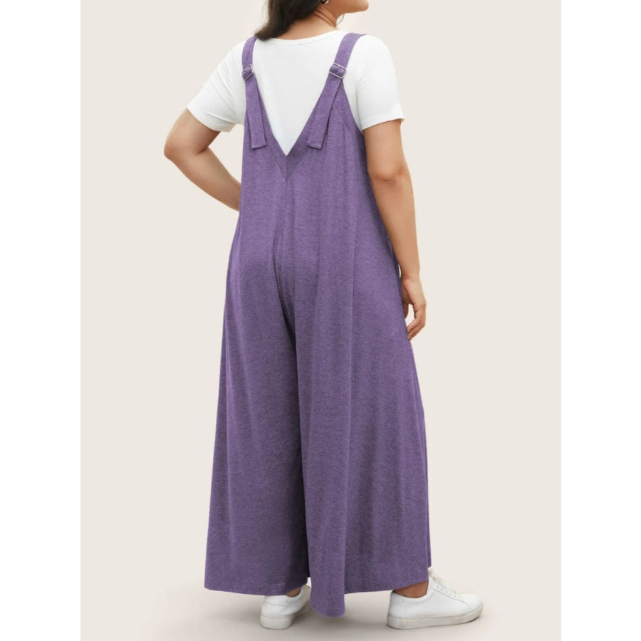 Full Size Pocketed Wide Leg Overalls Apparel and Accessories