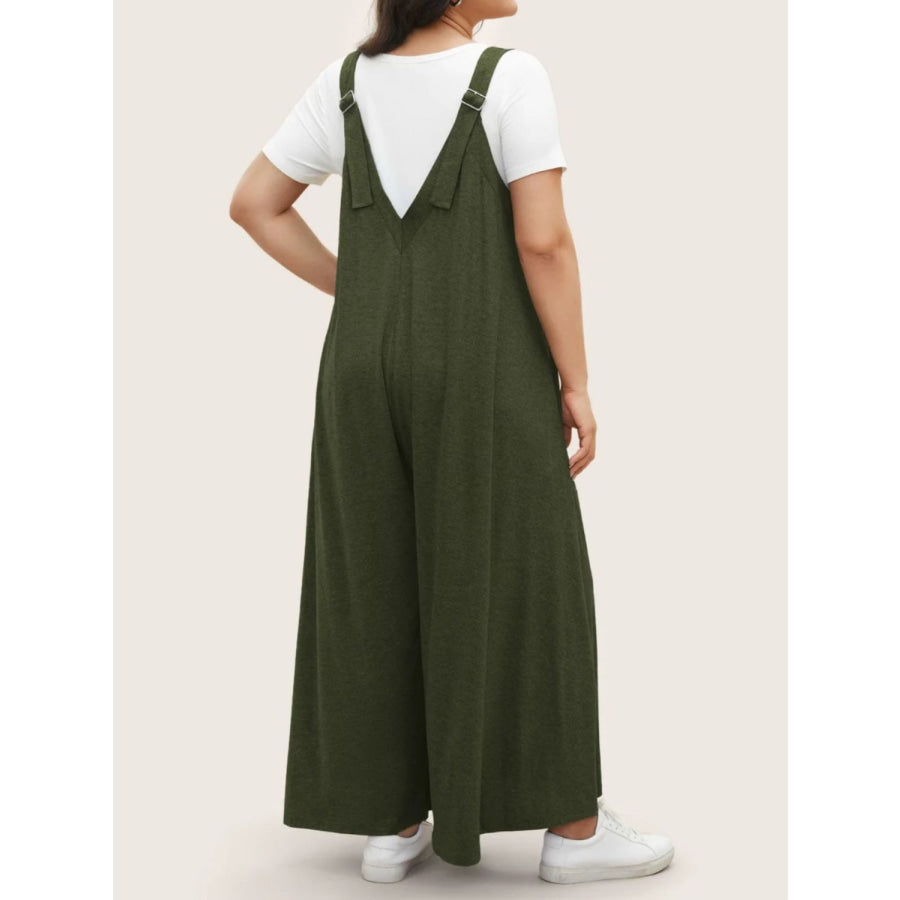 Full Size Pocketed Wide Leg Overalls Apparel and Accessories