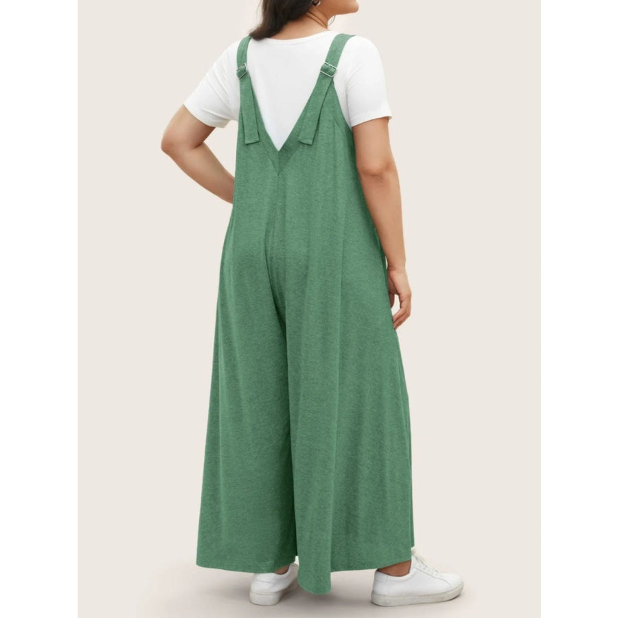 Full Size Pocketed Wide Leg Overalls Apparel and Accessories