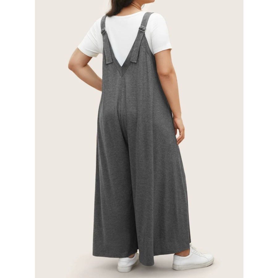 Full Size Pocketed Wide Leg Overalls Apparel and Accessories