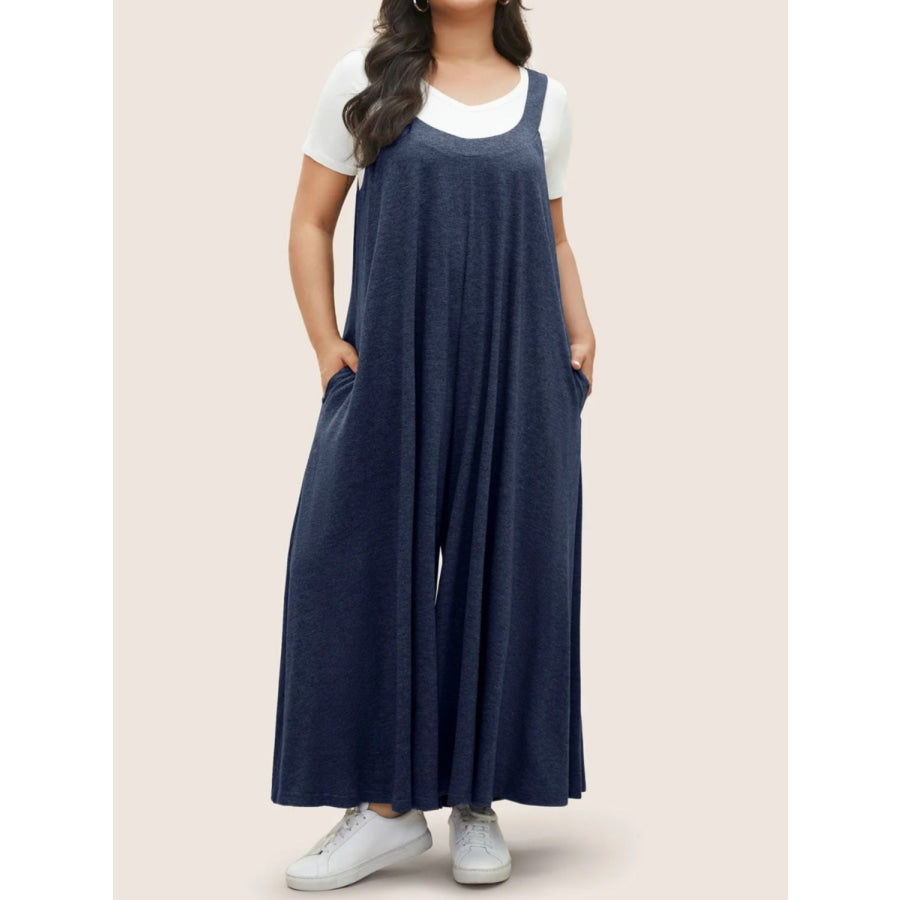 Full Size Pocketed Wide Leg Overalls Apparel and Accessories