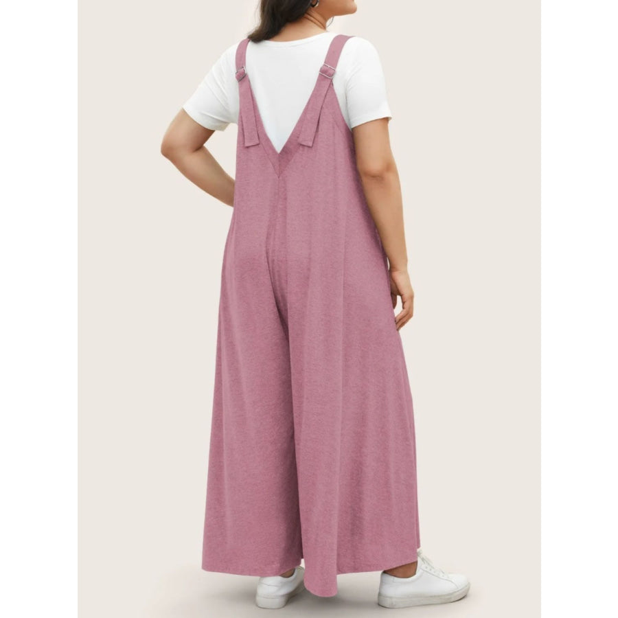 Full Size Pocketed Wide Leg Overalls Apparel and Accessories