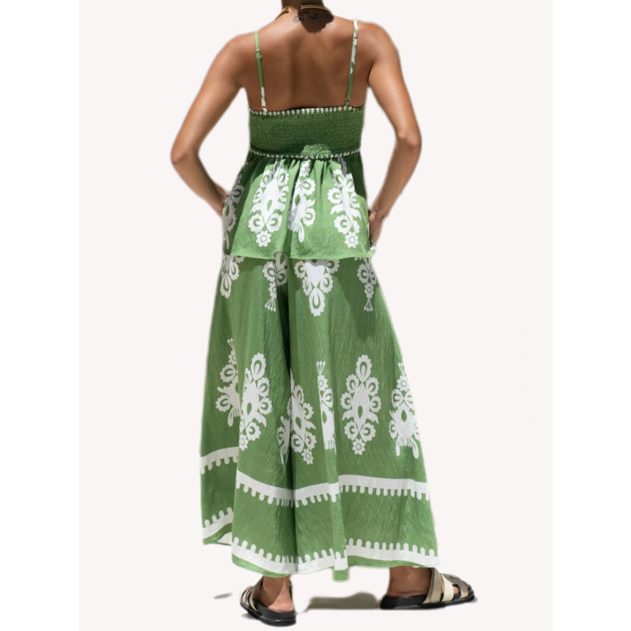 Full Size Printed Cami and Wide Leg Pants Set Plus Apparel Accessories