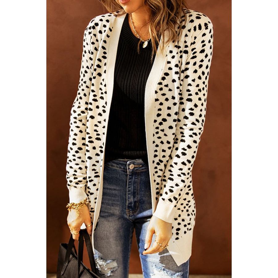 Full Size Printed Long Sleeve Cardigan with Pocket