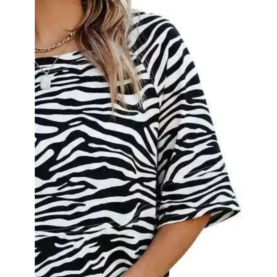 Full Size Printed Loose Fit T-Shirt Plus Apparel and Accessories