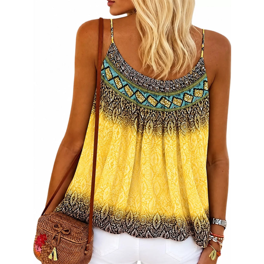 Full Size Printed Scoop Neck Cami Plus Apparel and Accessories