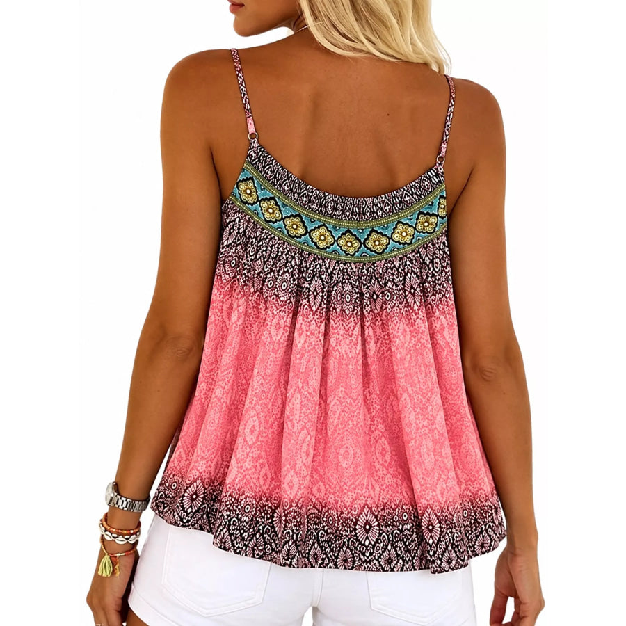 Full Size Printed Scoop Neck Cami Plus Apparel and Accessories
