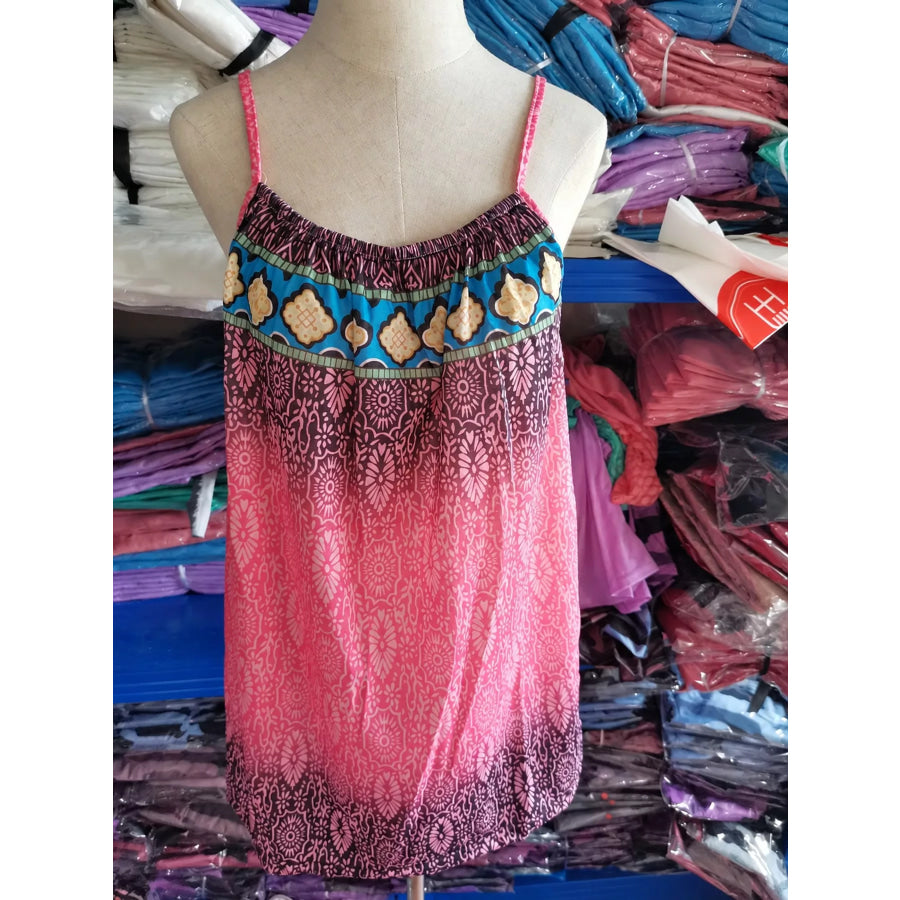 Full Size Printed Scoop Neck Cami Plus Apparel and Accessories