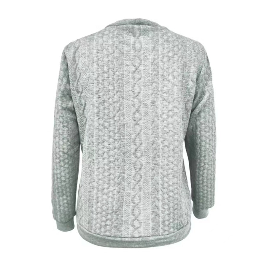 Full Size Quarter-Zip Cable Knit Sweatshirt Plus Apparel and Accessories