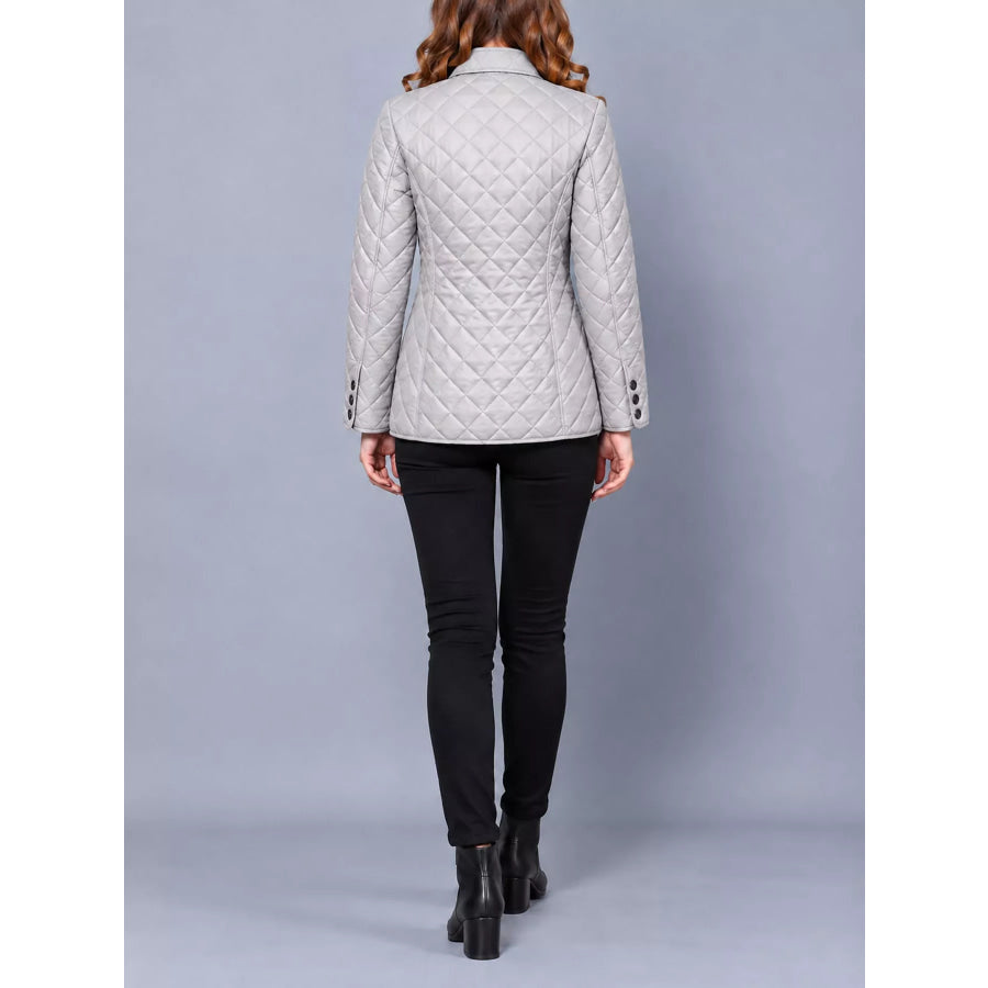 Full Size Quilted Lightweight Button-Down Jacket Plus Apparel and Accessories