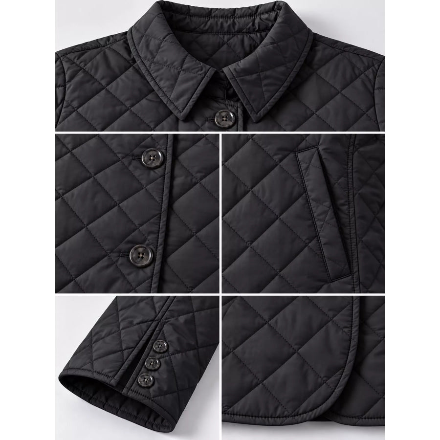Full Size Quilted Lightweight Button-Down Jacket Plus Apparel and Accessories