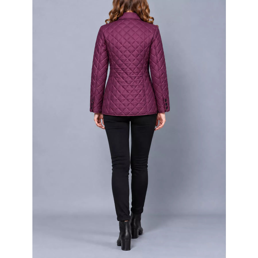 Full Size Quilted Lightweight Button-Down Jacket Plus Apparel and Accessories