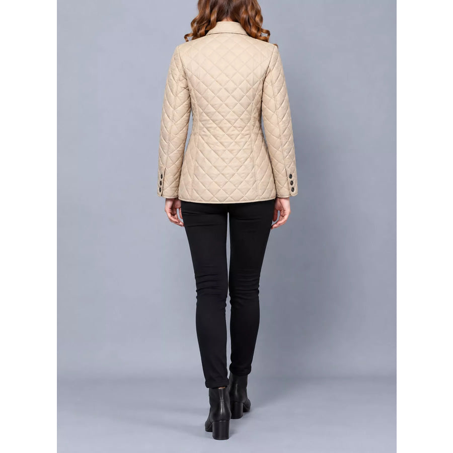 Full Size Quilted Lightweight Button-Down Jacket Plus Apparel and Accessories
