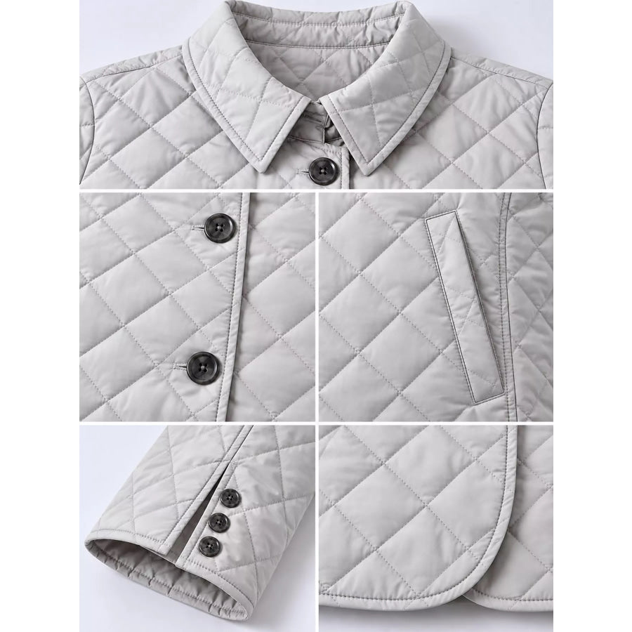 Full Size Quilted Lightweight Button-Down Jacket Plus Apparel and Accessories