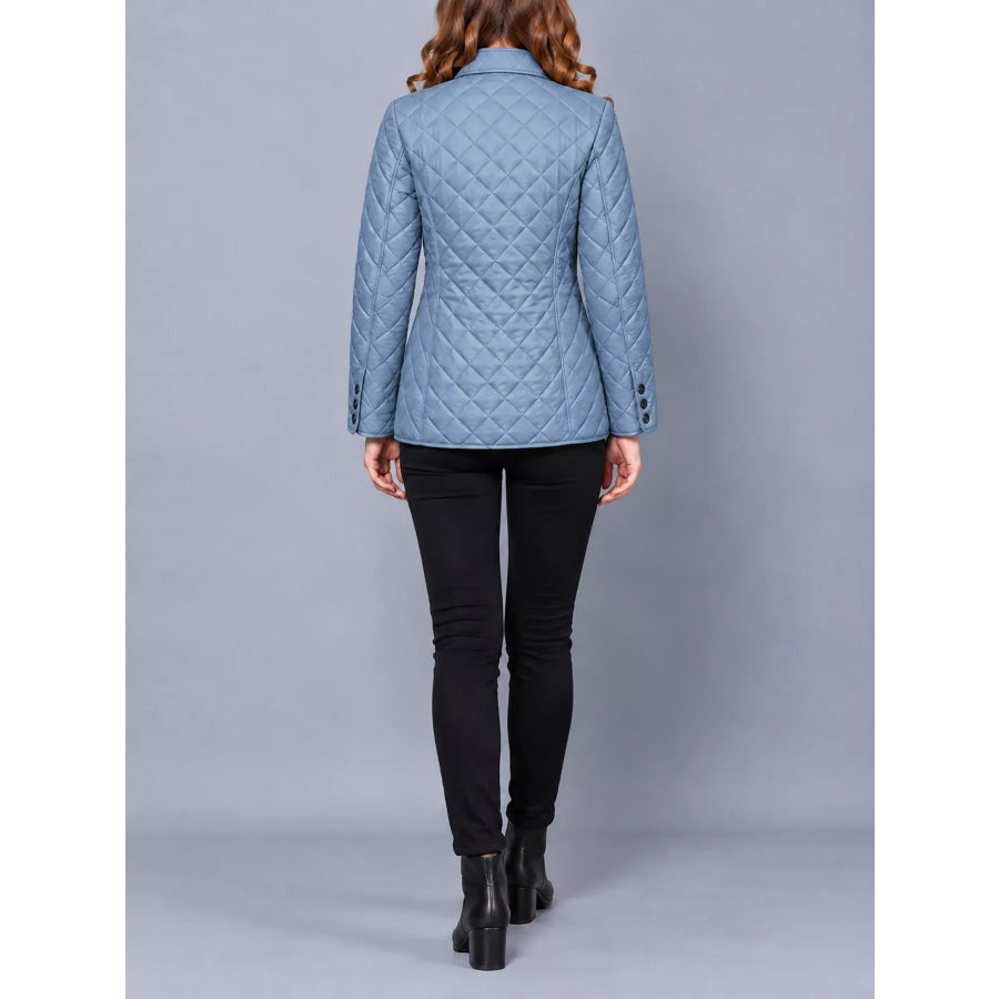Full Size Quilted Lightweight Button-Down Jacket Plus Apparel and Accessories