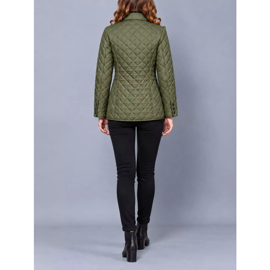 Full Size Quilted Lightweight Button-Down Jacket Plus Apparel and Accessories