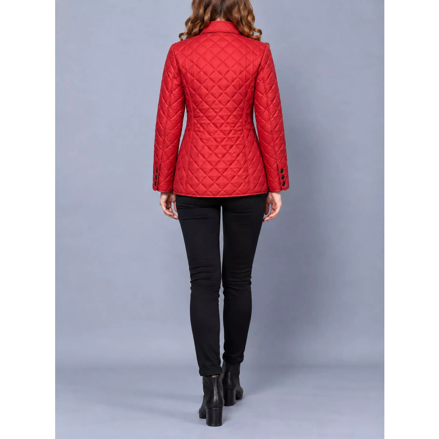 Full Size Quilted Lightweight Button-Down Jacket Plus Apparel and Accessories