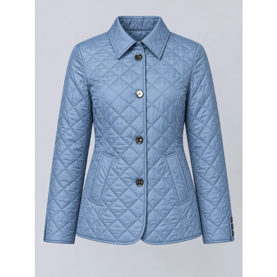 Full Size Quilted Lightweight Button-Down Jacket Plus Apparel and Accessories