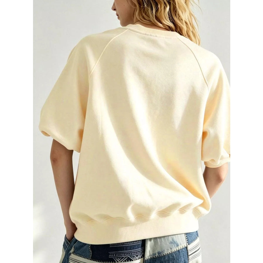 Full Size Raglan Short-Sleeve Sweatshirt Plus Apparel and Accessories