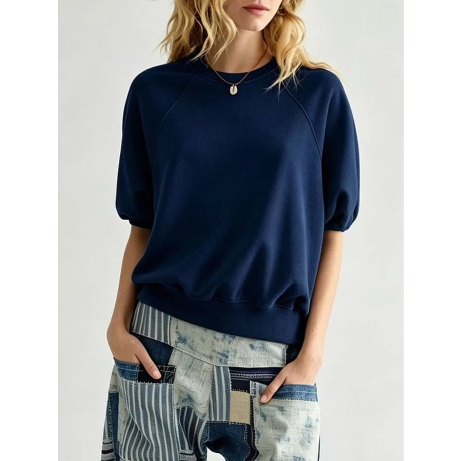 Full Size Raglan Short-Sleeve Sweatshirt Plus Apparel and Accessories