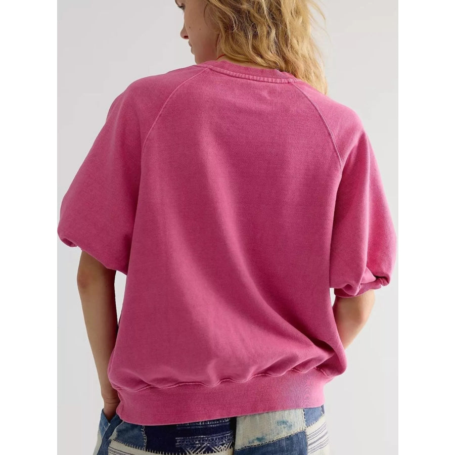 Full Size Raglan Short-Sleeve Sweatshirt Plus Apparel and Accessories