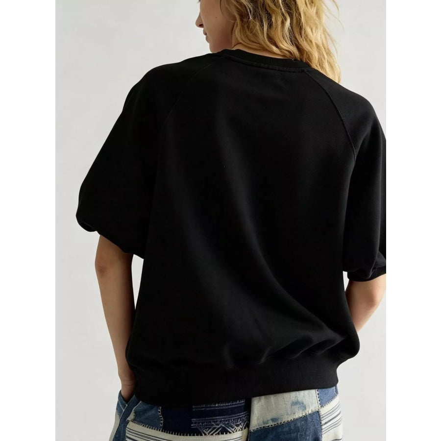 Full Size Raglan Short-Sleeve Sweatshirt Plus Apparel and Accessories