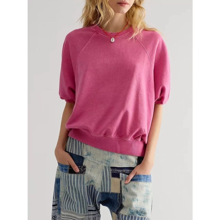 Full Size Raglan Short-Sleeve Sweatshirt Plus Apparel and Accessories