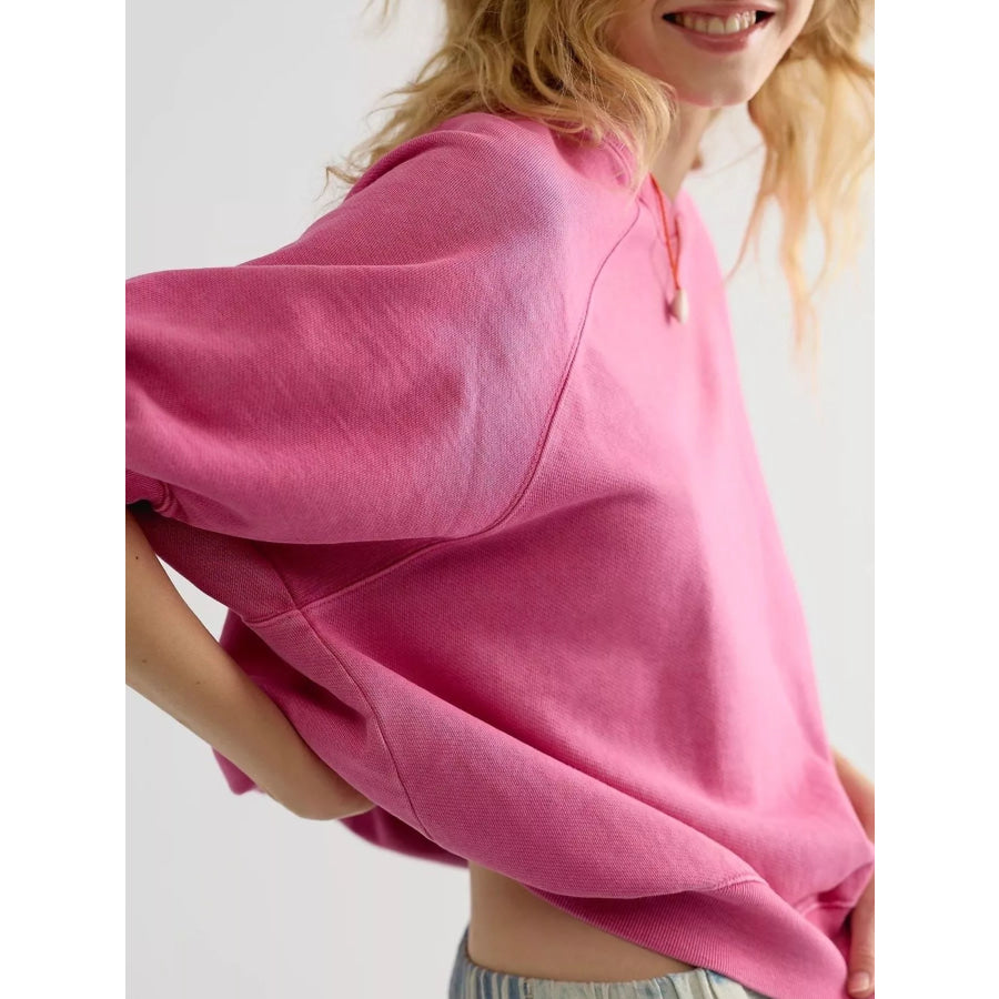 Full Size Raglan Short-Sleeve Sweatshirt Plus Apparel and Accessories
