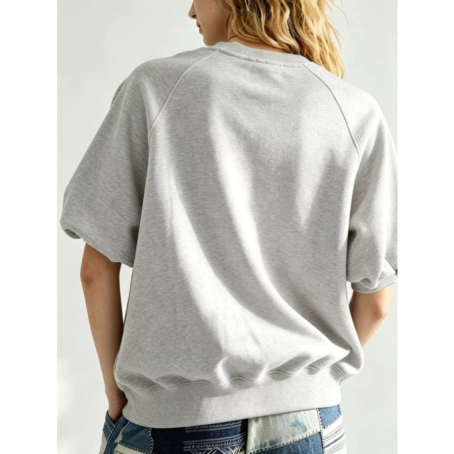 Full Size Raglan Short-Sleeve Sweatshirt Plus Apparel and Accessories
