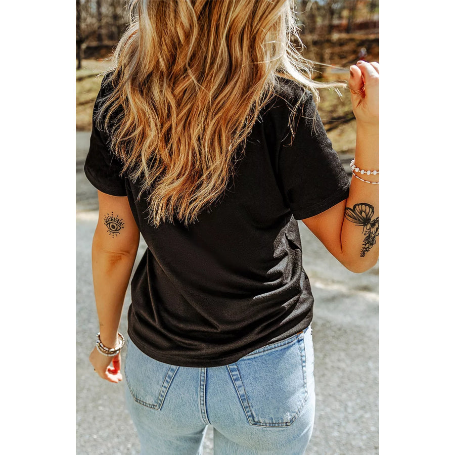 Full Size Rhinestone Ghost Round Neck T-Shirt Plus Apparel and Accessories