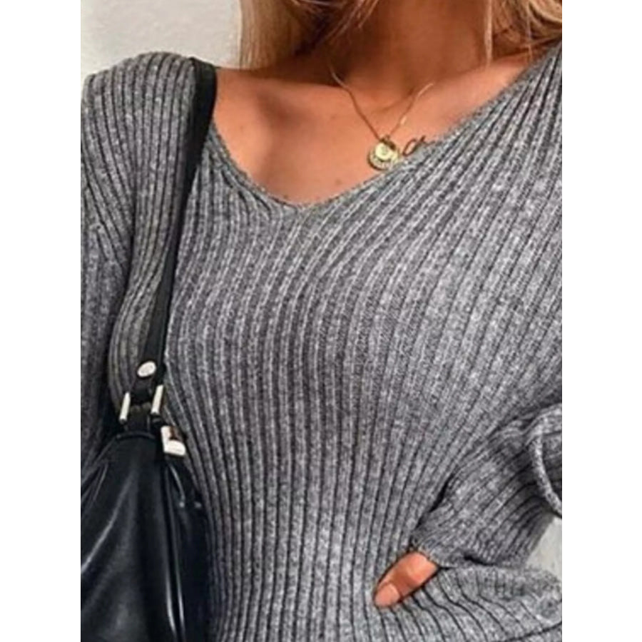 Full Size Ribbed Knit Drawstring Bodycon Sweater Dress Plus Size Apparel and Accessories