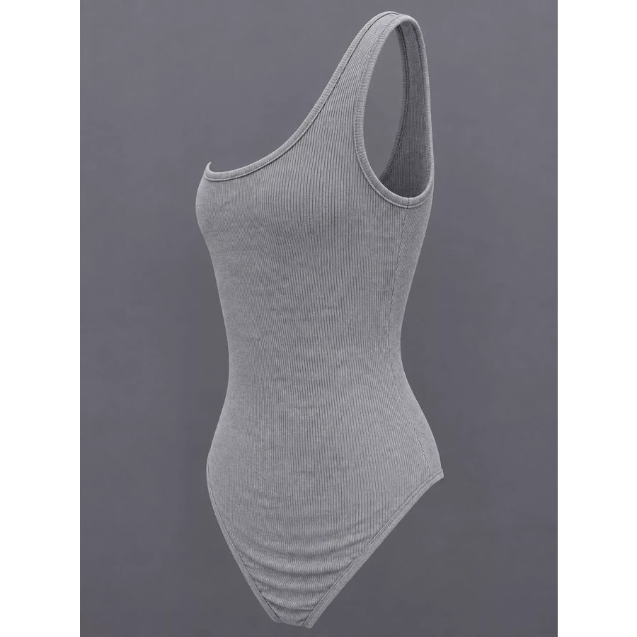 Full Size Ribbed Knit Sleeveless Scoop Neck Bodysuit Plus Apparel and Accessories