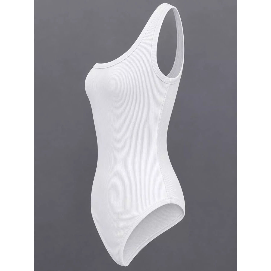 Full Size Ribbed Knit Sleeveless Scoop Neck Bodysuit Plus Apparel and Accessories