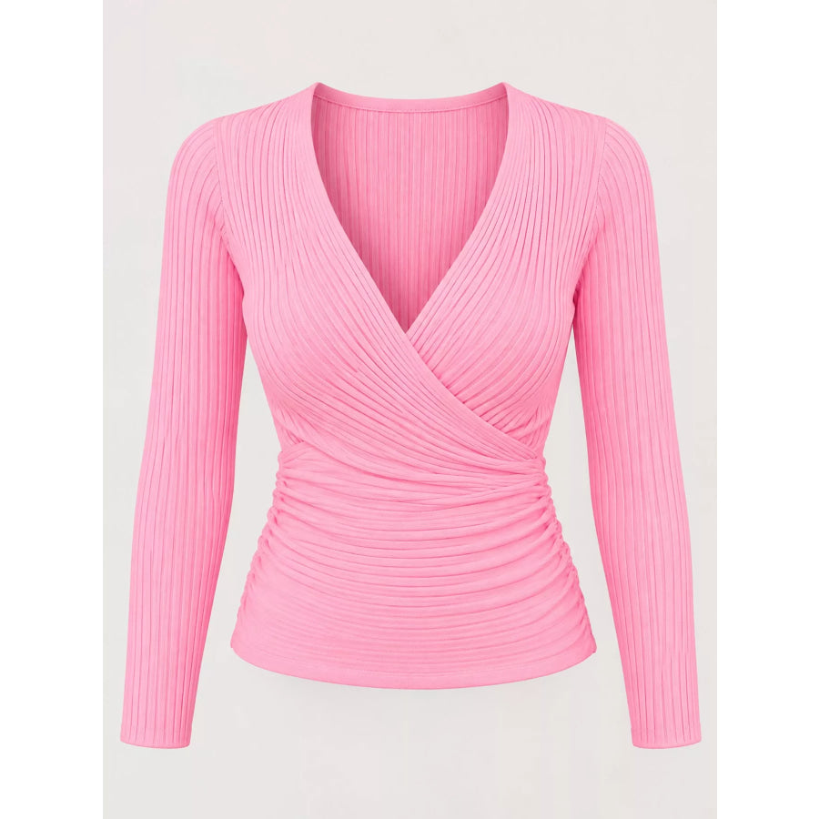 Full Size Ribbed Long Sleeve Slim Fit T-Shirt Plus Apparel and Accessories