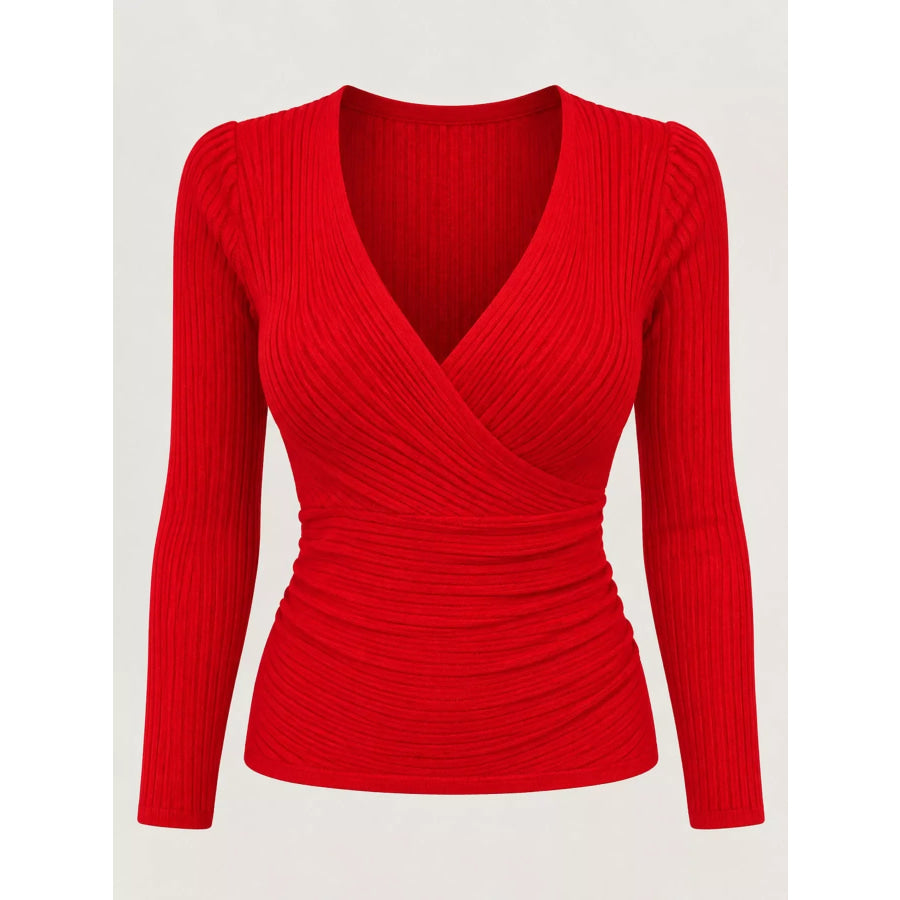 Full Size Ribbed Long Sleeve Slim Fit T-Shirt Plus Apparel and Accessories