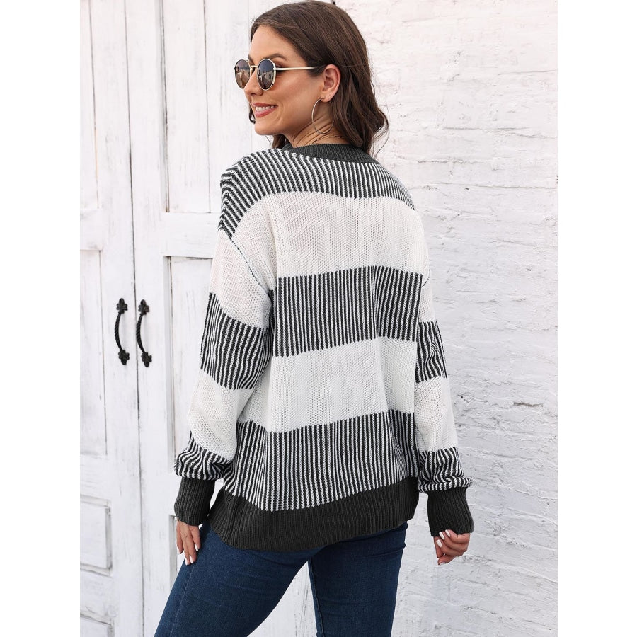 Full Size Round Neck Drop Shoulder Sweater