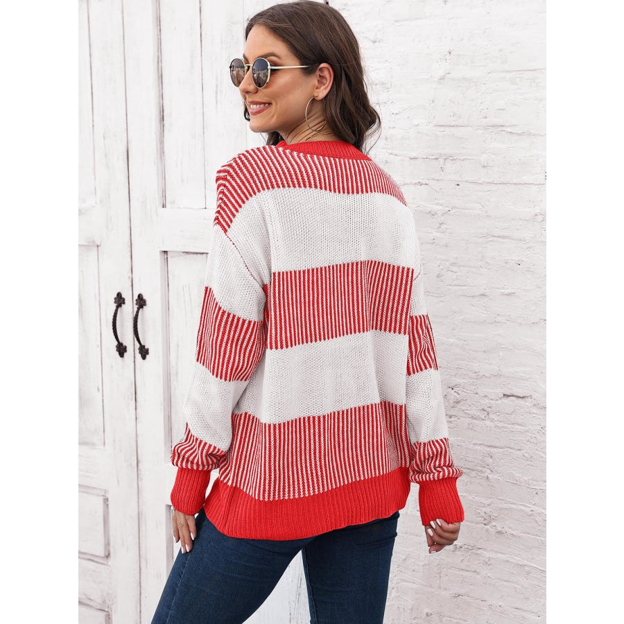 Full Size Round Neck Drop Shoulder Sweater