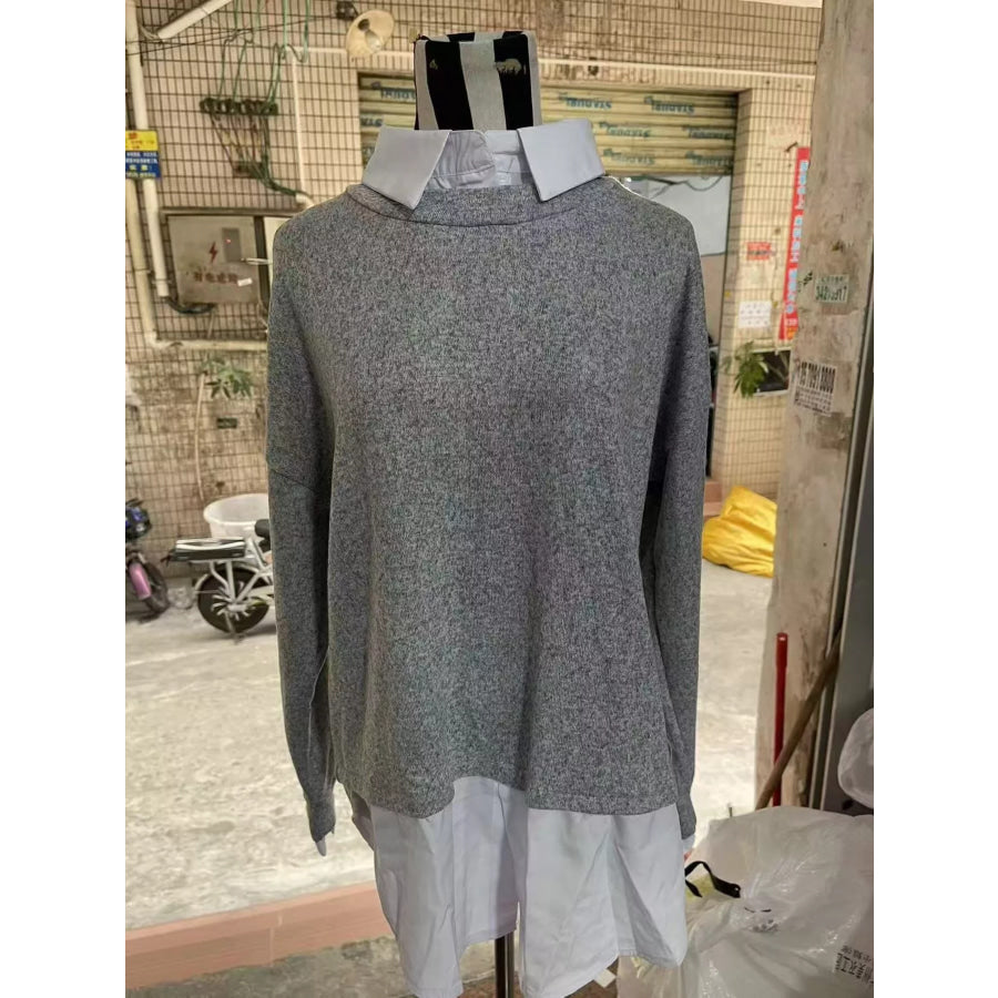 Full Size Round Neck Long Sleeve Sweater Plus Apparel and Accessories