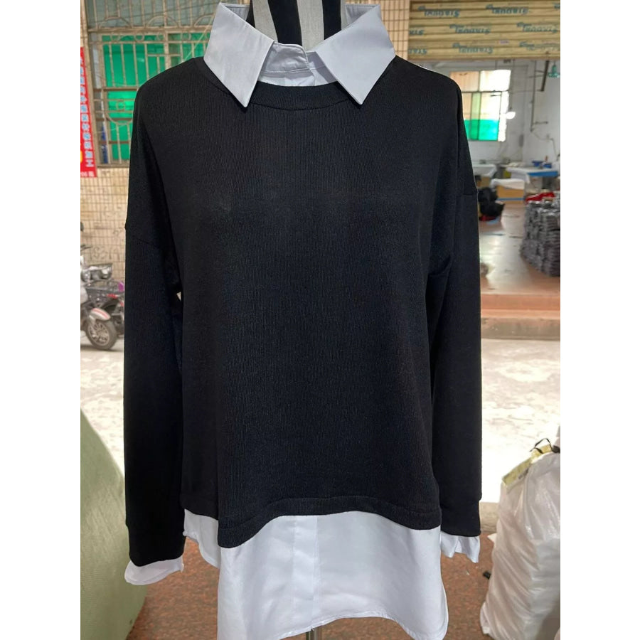 Full Size Round Neck Long Sleeve Sweater Plus Apparel and Accessories