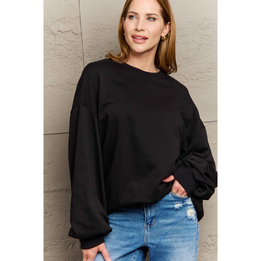 Full Size Round Neck Long Sleeve Sweatshirt Apparel and Accessories