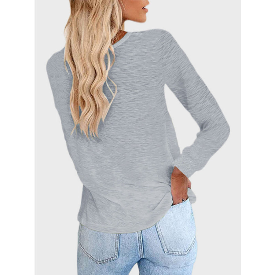 Full Size Round Neck Long Sleeve T-Shirt Apparel and Accessories