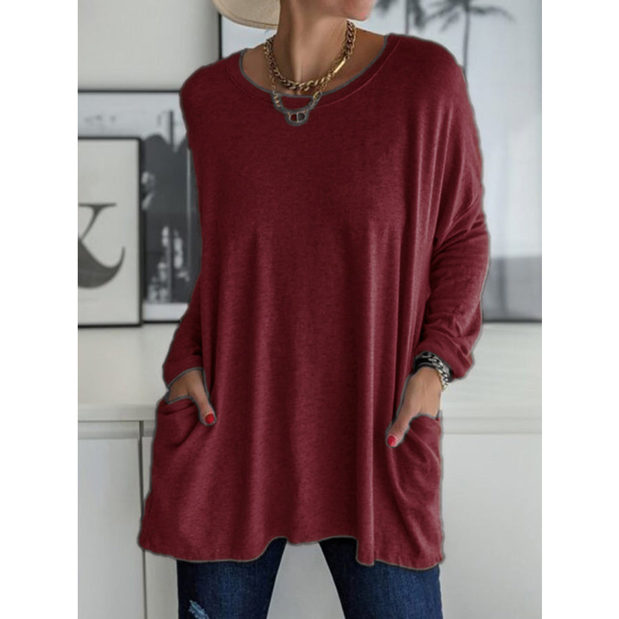 Full Size Round Neck Long Sleeve T-Shirt Apparel and Accessories