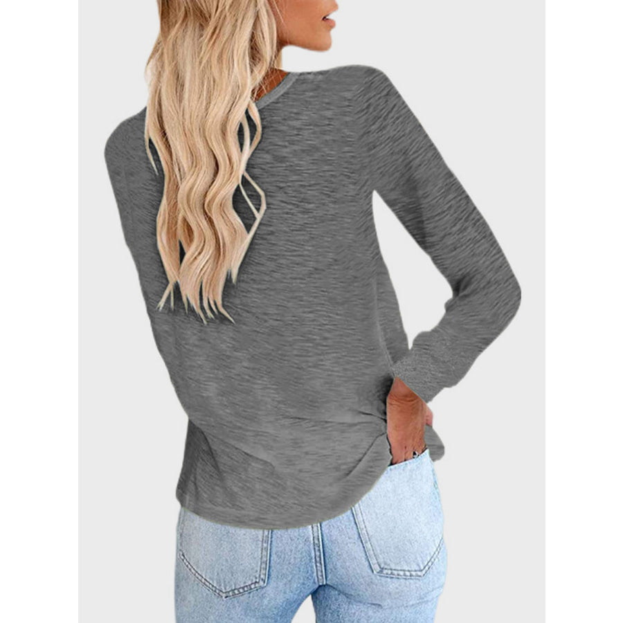 Full Size Round Neck Long Sleeve T-Shirt Apparel and Accessories