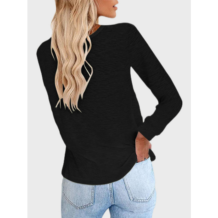 Full Size Round Neck Long Sleeve T-Shirt Apparel and Accessories