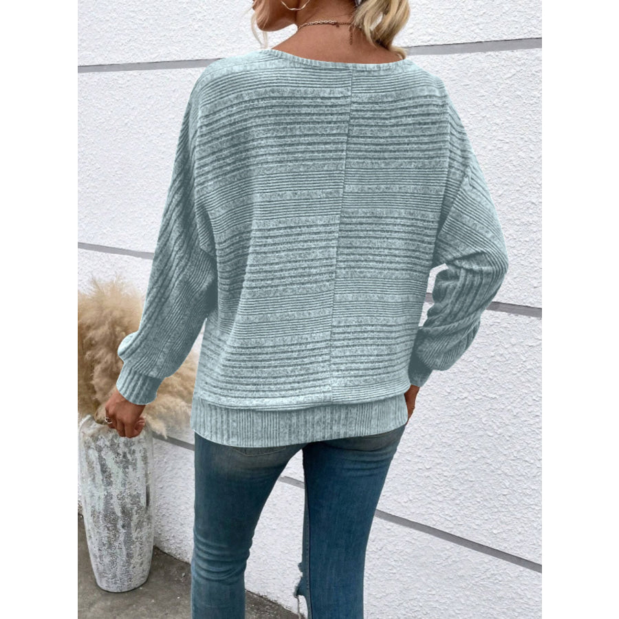 Full Size Round Neck Long Sleeve Top Apparel and Accessories