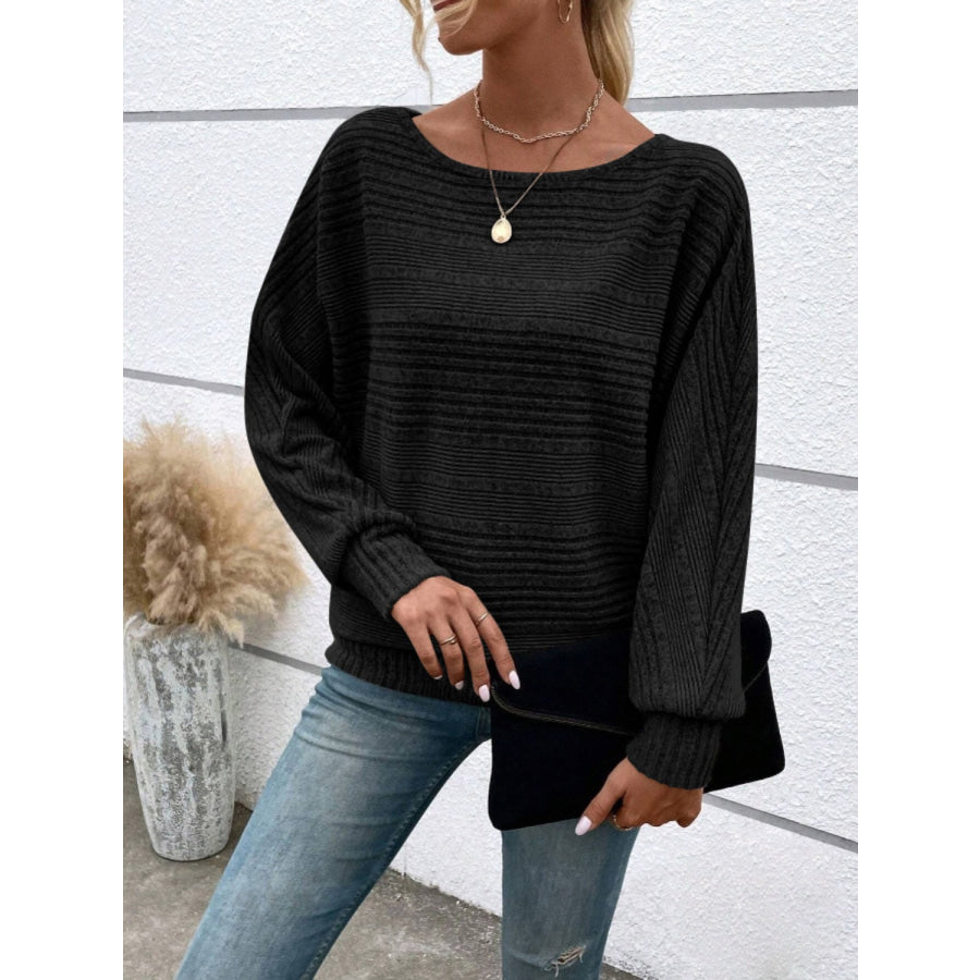 Full Size Round Neck Long Sleeve Top Apparel and Accessories