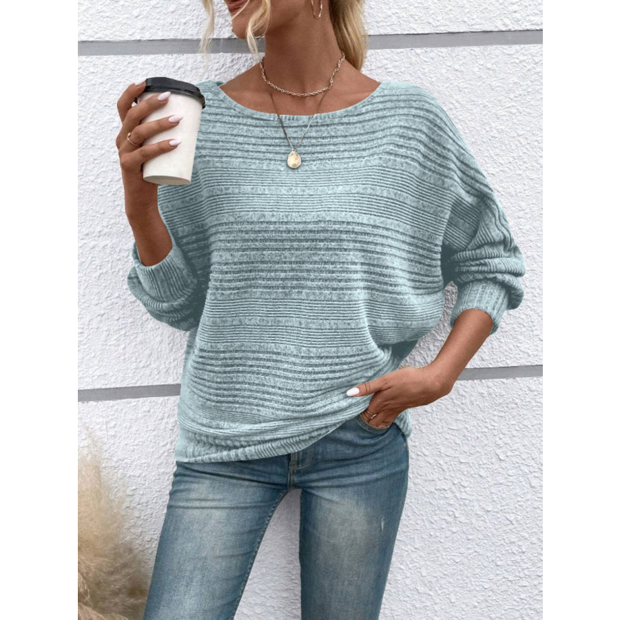 Full Size Round Neck Long Sleeve Top Apparel and Accessories