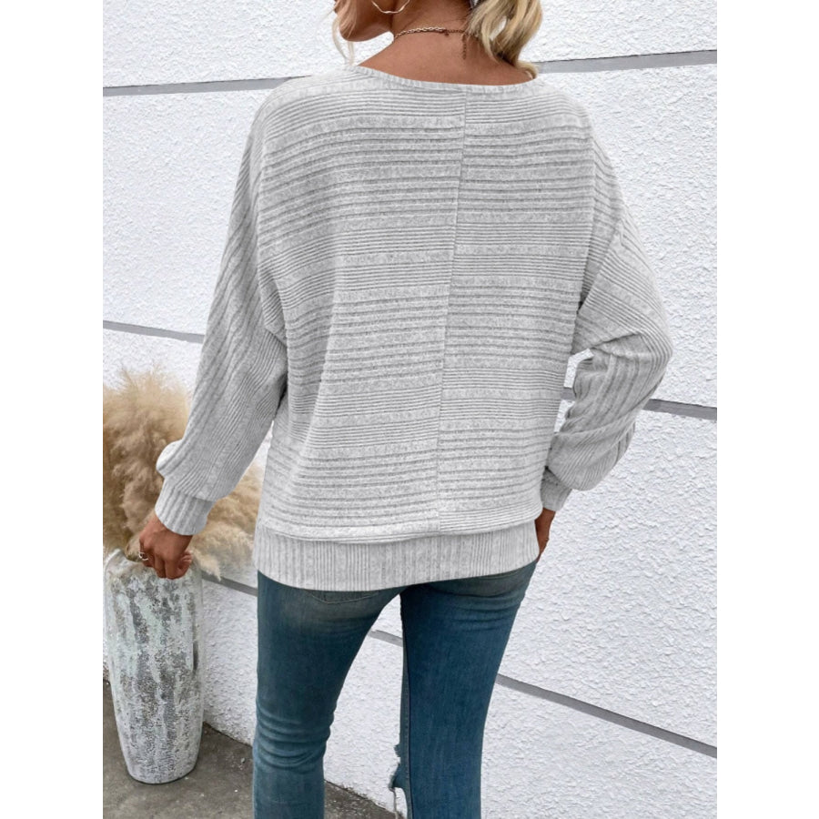 Full Size Round Neck Long Sleeve Top Apparel and Accessories