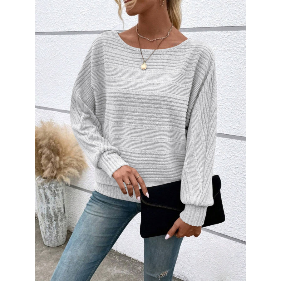 Full Size Round Neck Long Sleeve Top Apparel and Accessories