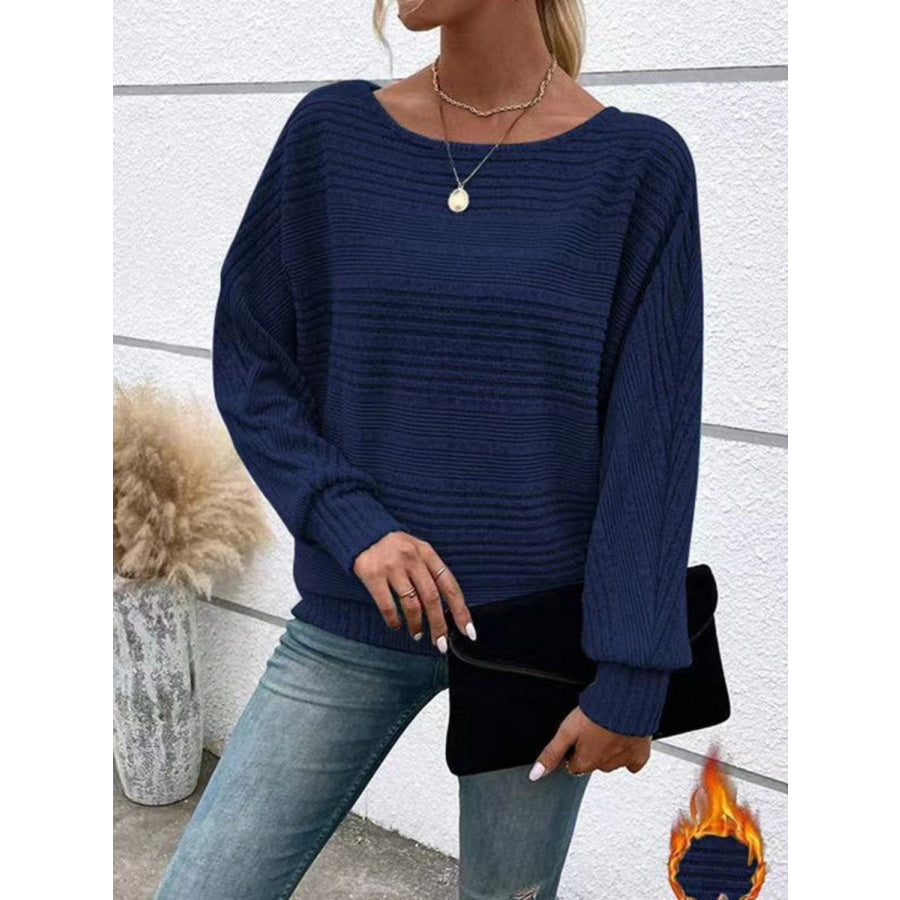 Full Size Round Neck Long Sleeve Top Apparel and Accessories